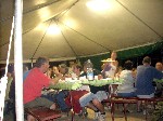 Un momento della cena di sabato sera