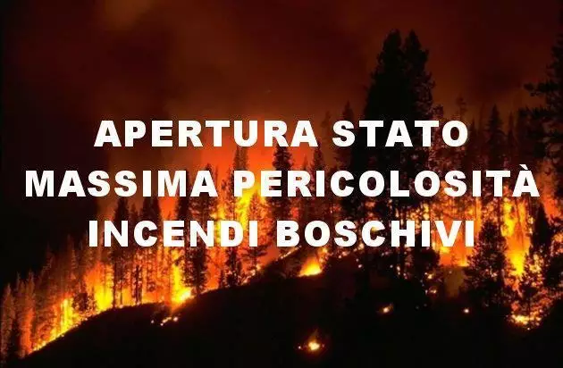 Massima pericolosità incendi boschivi